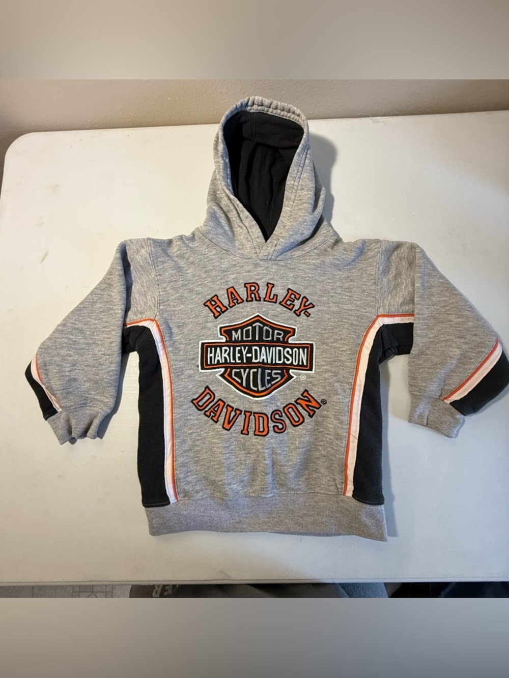 Harley-Davidson Kids Gray, Black & Orange Logo Hoodie
